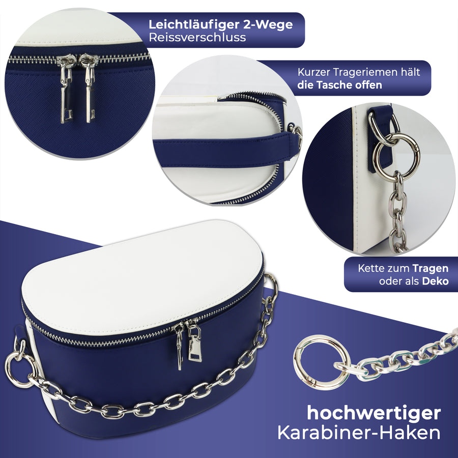 Handtasche navyblau-weiss SilkeN bag