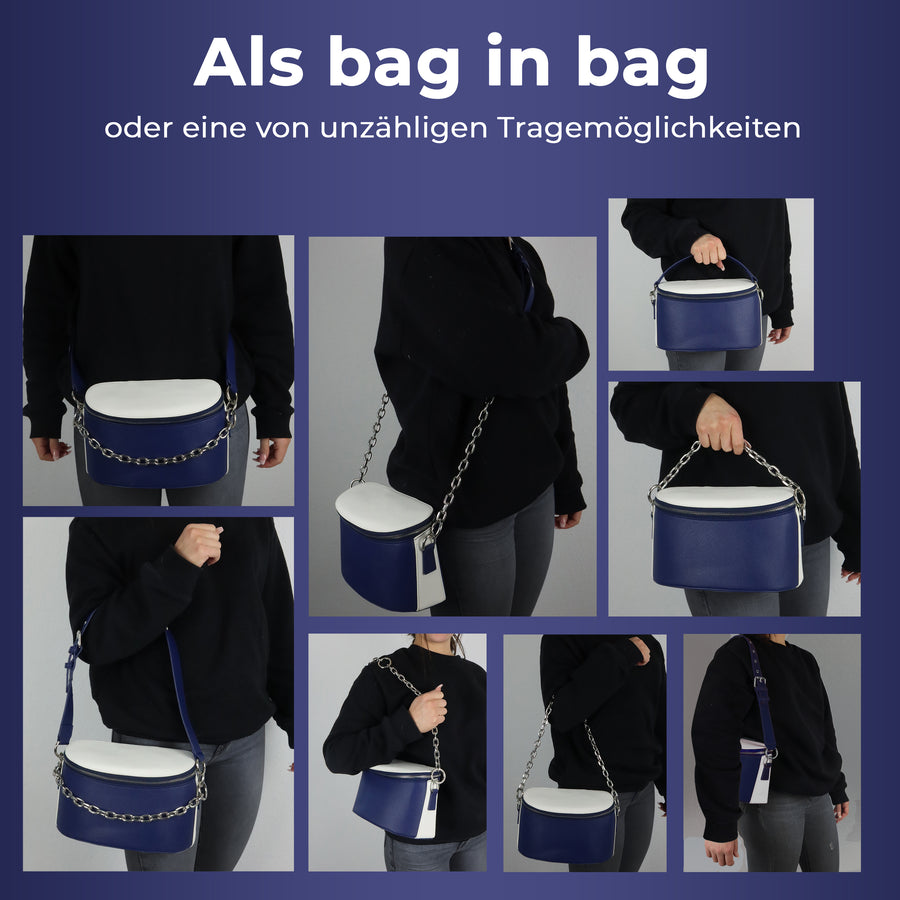 Handtasche navyblau-weiss SilkeN bag