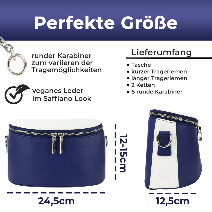 Handtasche navyblau-weiss SilkeN bag