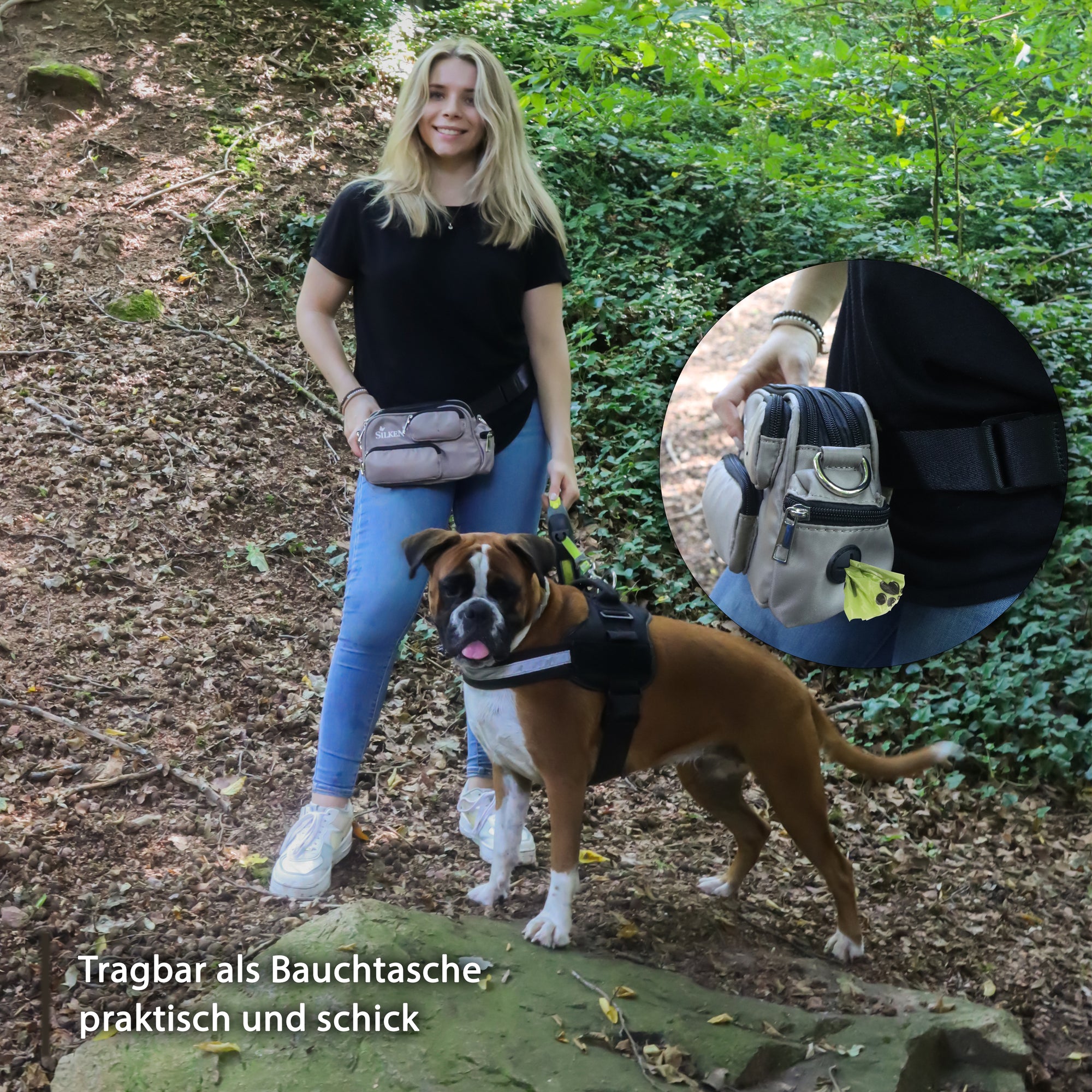 Hundekot-Plastikbeutel in der Gassitasche