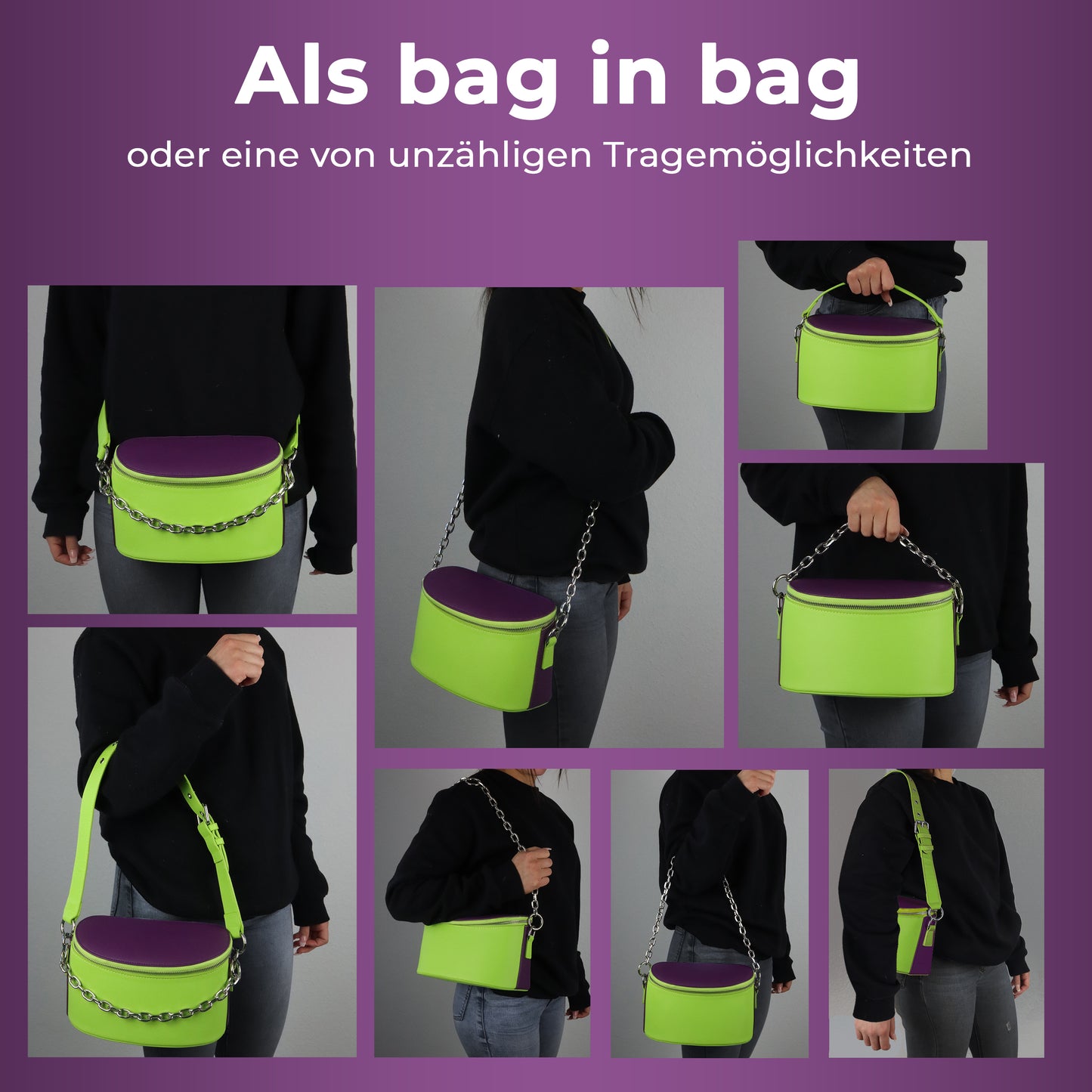 SilkeN bag crazy green-violet