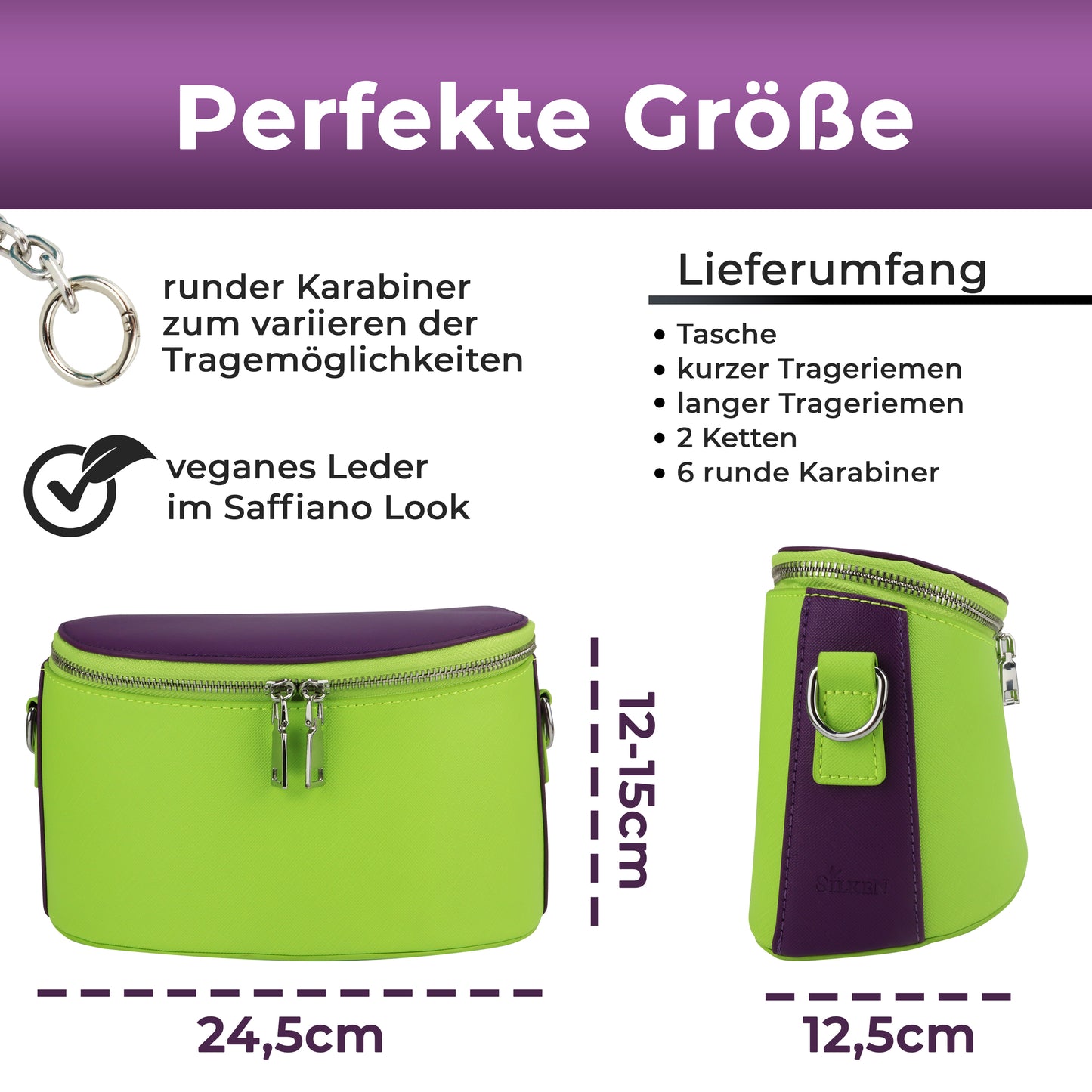 SilkeN bag crazy green-violet