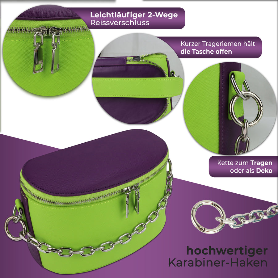 Handtasche crazygreen-violet SilkeN bag