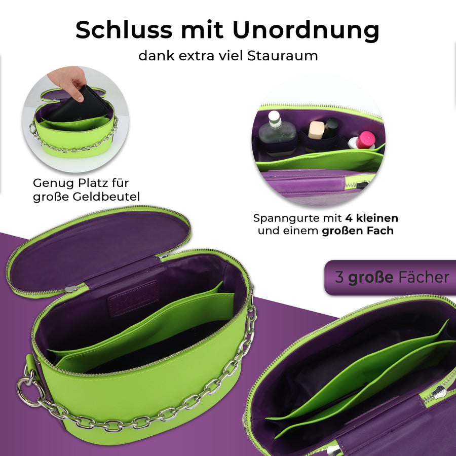 Handtasche crazygreen-violet SilkeN bag