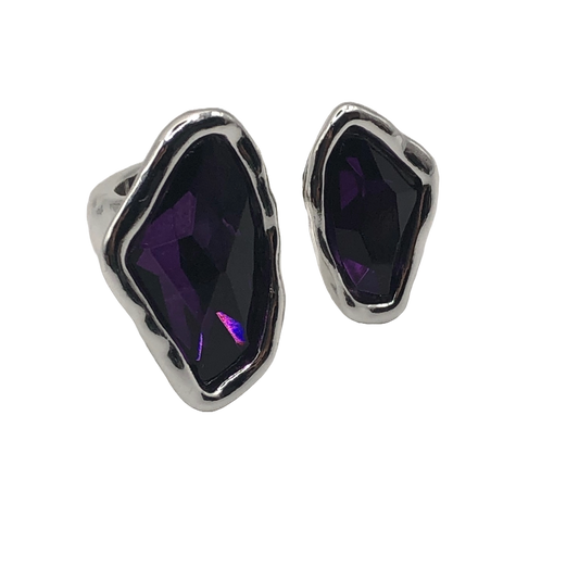 SilkeN ring violet silver