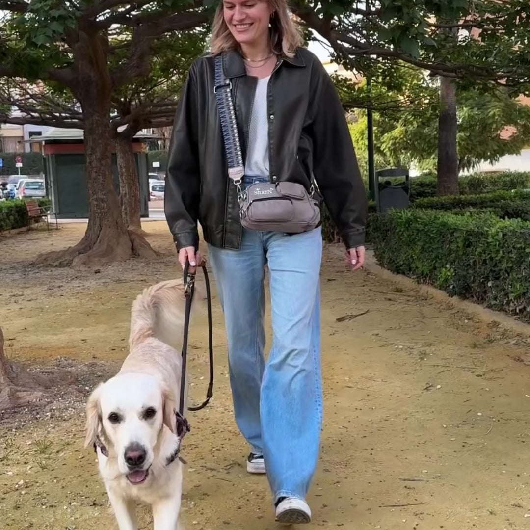 Dog walking bag SilkeN dog taupe